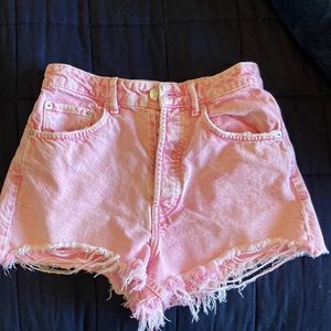 Pink Denim Shorts
